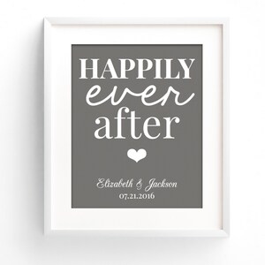 Happily Ever After Sign | Bridal Shower Gift | Personalized Wedding Gift | Engagement Gifts for Couples | Wedding Sign | Wedding Shower Gift