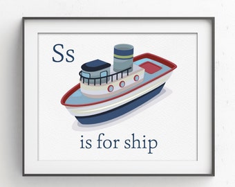 Vintage Navy Schiff Kinderzimmer Dekor | Baby Jungen Kinderzimmer | Marine-Schiffsdruck | Luftfahrt Dekor | Transport Kindergarten | Maritime Dekoration