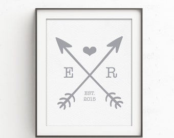 Personalized First Anniversary Gift | First Anniversary Gift for Wife | Paper Anniversary | Romantic Gift for Husband | Monogram