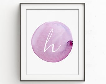 Watercolor Baby Monogram | Watercolor Print | Baby Monogram | Personalized Baby Gifts | Nursery Prints | Personalized Baby Shower Gifts