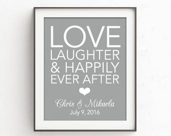 Wedding Gift | Engagement Gifts | Wedding Sign | Bridal Shower Gift Happily Ever After | Personalized Engagement Gift for Couple