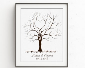 Fingerprint Tree Wedding Guestbook | Guest Book Alternative | Thumbprint Tree | Wedding Guest Book | Wedding Fingerprint Tree Guestbook