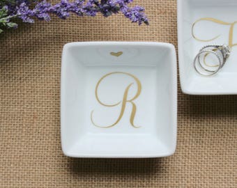 Monogram Jewelry Dish, Personalized Ring Dish, Monogram Bridesmaid Gift, Bridesmaid Jewelry Dish, Personalized Gifts for Women, Engagement