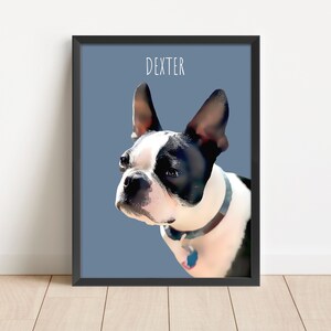 Personalized Pet Portrait from Photo, Custom Pet Prints, Cartoon Pet Portrait, Dog Lover Gift, Oil Painting Digital