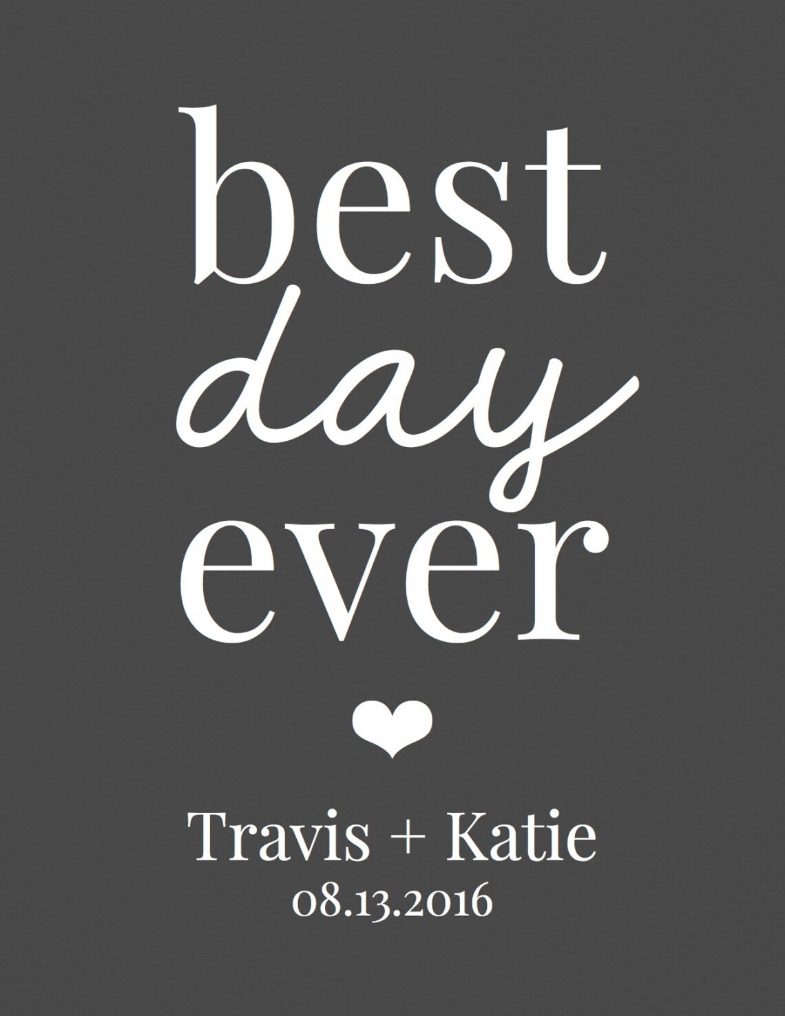 BEST DAY EVER Sign Personalized Engagement Gift for Couple Etsy