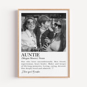Personalized Auntie Definition Art Print: Custom Photo Gift (Digital Download)