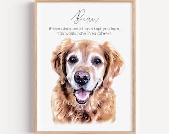 Custom Pet Portrait Memorial Gift: Dog or Cat Loss (Digital Download)