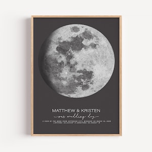 Stampa personalizzata della fase lunare The Night We Met - Regalo di coppia per il primo anniversario della fase lunare, stampa della fase lunare per data, regalo personalizzato per coppie