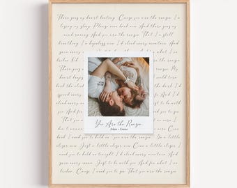 Hochzeit Songtext mit Foto Personalisierter Ersten Tanz Lieblingssong Digitaldruck 1st Jahrestag Benutzerdefiniertes Zeichen Valentinstag Geschenk