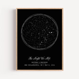 Mapa estelar personalizado, regalo para pareja, impresión del cielo nocturno, mapa estelar, mapa de constelaciones, regalo del cielo nocturno, regalo de bodas, regalo de aniversario