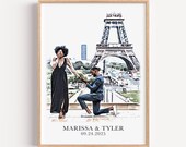 Custom Couple Proposal Watercolor Portrait: Engagement Gift (Digital Download)
