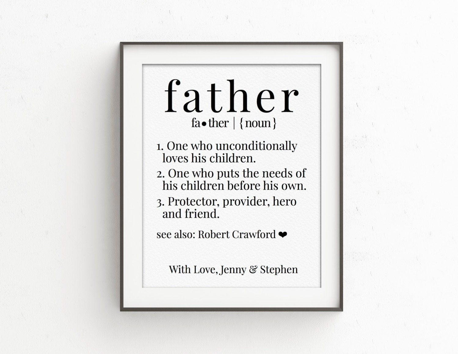 Birthday Gift for Dad Gift for Dad Dad Gift Gift from Daughter Definition of Father Print Fathers Day Father of the Bride Gift