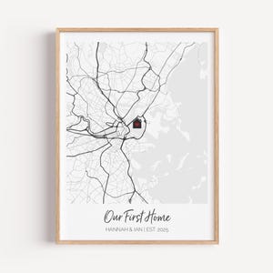 Custom Home Map, First Time Home Buyer, Personalized Housewarming Gift, First Home Gift Map, Our First Home, Our Home Map, Gift from Realtor