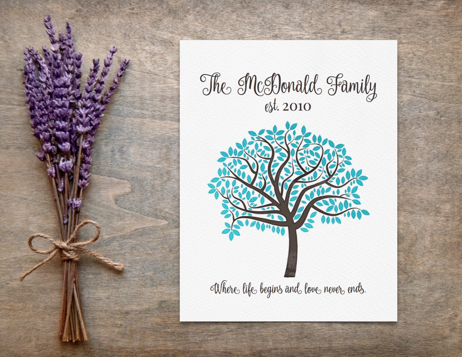 Love Grows Here Family Tree Print | Personalized Housewarming Gift ...
