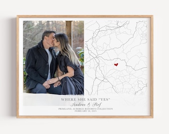Impresión de mapa de compromiso personalizado: regalo para pareja (descarga digital)