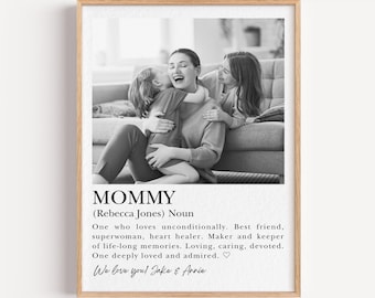 Custom Mom Definition Druck Muttertag Fotogeschenk von Tochter - Personalisierte Mutter Definition Poster Erstes Muttertagsgeschenk