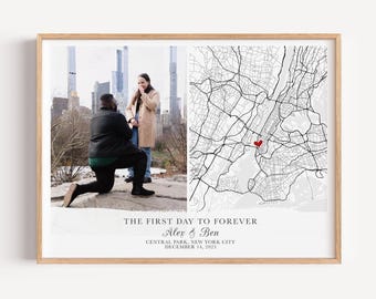 Personalized Where We Met Map Print: Engagement Gift (Digital Download)