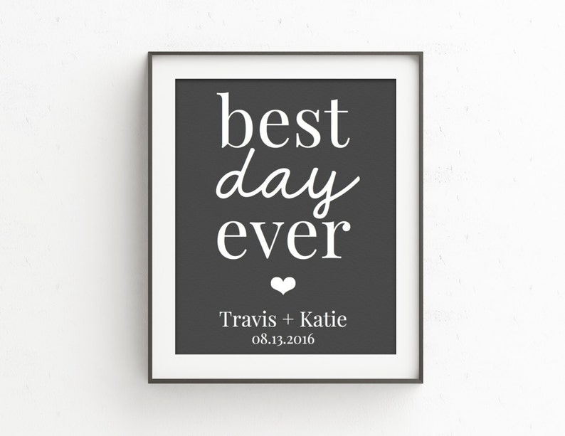 BEST DAY EVER Sign Personalized Engagement Gift for Couple Etsy