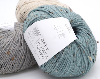 Alpaca wool knitting yarn Gabo Wool Baby Alpaca Tweed, very soft wool yarn made in Peru, extremely soft and comfortable, 50 g - 122 yds