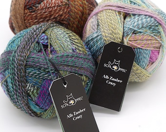 Sock yarn Schoppel Wolle Alb Zauber Crazy, sock knitting yarn in beautiful and crazy colours, fingering weight yarn, 100 g - 437 yds