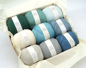 DMC Natura Just Cotton yarn, 9 balls set, Cotton yarn, knitting yarn, crochet yarn, amigurumi yarn , fingering weight yarn, 50 g - 155 m