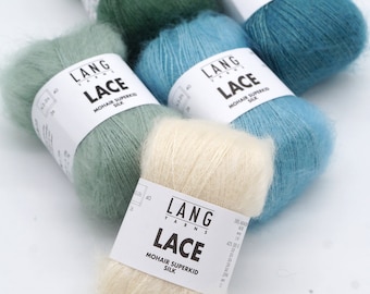 LANG YARNS LACE hilo de encaje de mohair para niños Hilo de mohair de seda para tejer - Hilo de tejer de mohair de seda lujoso y suave - 25 g - 310 m / 339 yds