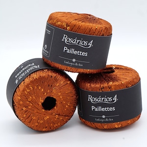 Sequin yarn Rosarios4 Paillettes - Sparkle knitting yarn from a Portuguese company - Decorative knitting thread with sequins
