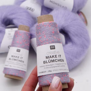 スパンコール付きモヘア糸コンボ：Gabo Wool MOHSILKO & Rico Design Make it Blumchen、編み物用糸