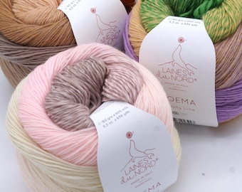 Gradient knitting yarn Laines du Nord Poema - Soft mulesing-free merino wool yarn entirely made in Italy - 150 g - 600 m / 656 yds
