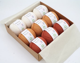 Organic cotton Rosarios4 Bio Love, 9 balls yarn set, knitting yarn, crochet yarn, 100% organic cotton, GOTS certified, perfect for babies