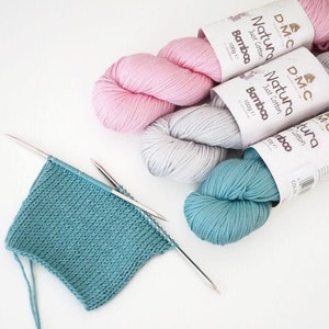 DMC Natura Just Cotton Bamboo yarn, a mix of cotton and bamboo yarn, glossy and soft