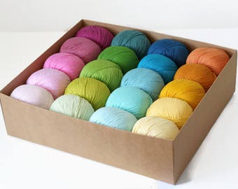 Ensemble de 20 couleurs de fil DMC Natura Just Cotton et Yummy Colors, 50 g par écheveau, fil à crochet et à tricoter, fil amigurumi