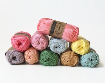 25 g Scheepjes Catona mercerized cotton yarn, crochet yarn, amigurumi yarn, crochet thread, yarn for small crochet projects, 25 g - 62,5 m
