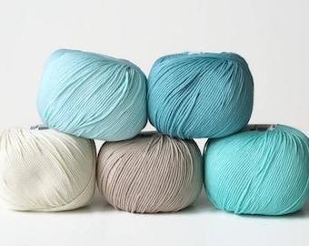 DMC Natura Just Cotton, a bundle of 5 skeins, crochet yarn, amigurumi yarn, knitting yarn, cotton yarn, crochet thread, knitting thread
