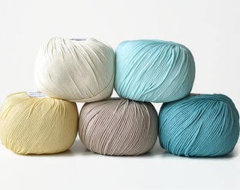 DMC Natura Just Cotton, a set of 5 skeins, amigurumi yarn, crochet yarn, knitting yarn, cotton yarn, knitting thread, crochet thread