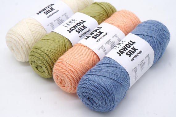 Sock Yarn LANG YARNS Jawoll Silk, A Blend of Wool and Silk, Soft Superwash Knitting Yarn for Socks, Sock Weight Yarn, 50 G - 200 M / 218 Yds