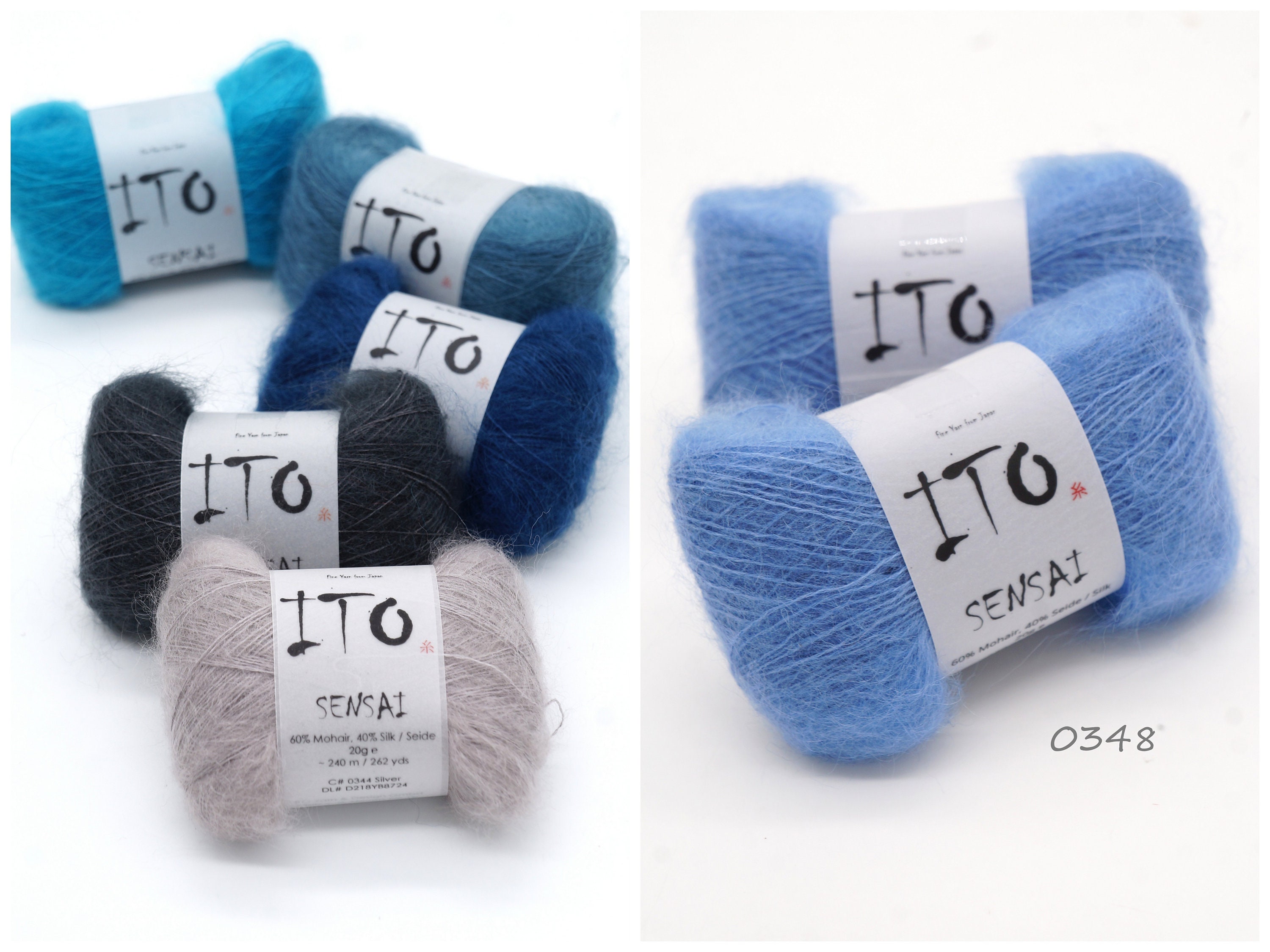 Silk Mohair Knitting Yarn ITO Sensai - Very Soft and Beautiful