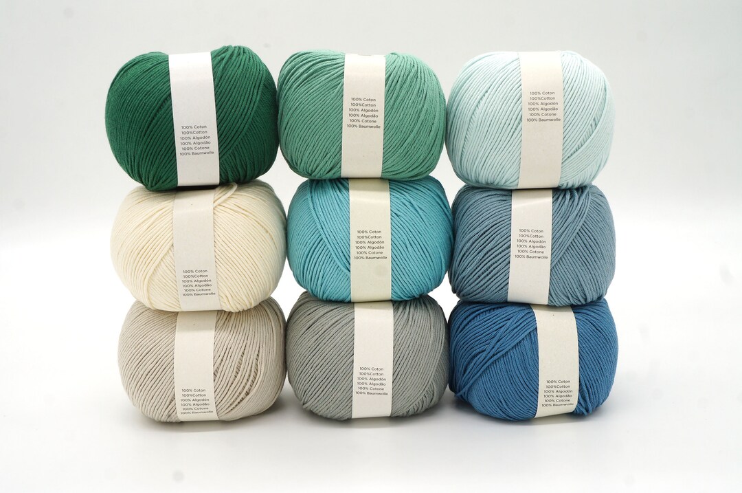 9 Balls Set of DMC Natura Just Cotton Yarn Cotton Yarn for Knitting and