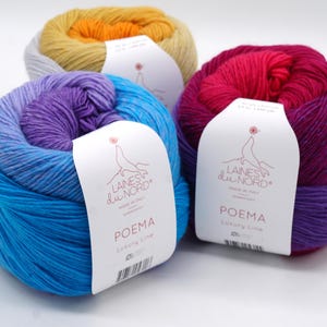 Gradient merino wool yarn Laines du Nord Poema – Soft, Mulesing-Free, Made in Italy, 150 g