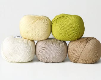 5 balls set DMC Natura Just Cotton yarn, crochet yarn, amigurumi yarn, knitting yarn