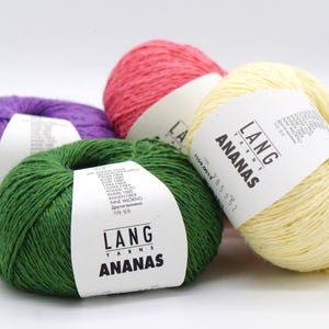 Knitting yarn Lang Yarns Ananas Pineapple fiber and lyocell summer yarn Rustic look Subtle sheen Worsted weight yarn, 50 g - 164 yds