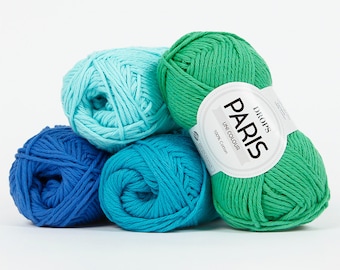 Fil de coton DROPS Paris, fil crochet, fil à tricoter, fil de poids peigné, fil d’été, fil d’aran poids amigurumi, 50 g - 75 m / 82 yds