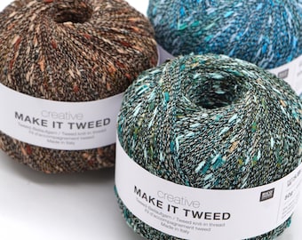 Rico Design Make It Tweed Knitting Yarn, Decorative Yarn, Tweed