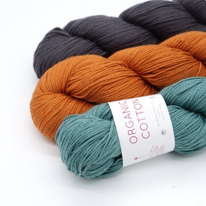 Organic cotton yarn from Laines du Nord - Knitting yarn - Crochet yarn - Organic cotton yarn made in Italy - 100 g - 340 m / 372 yards