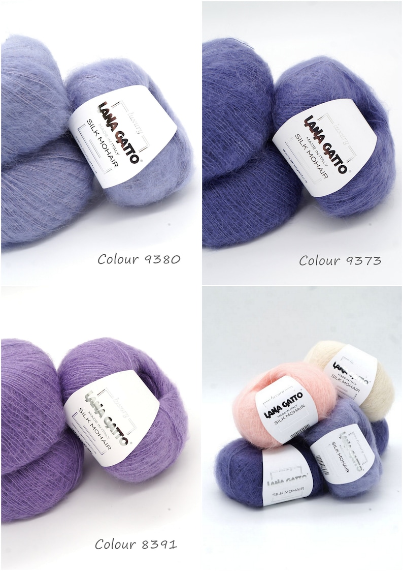 Super soft mohair silk yarn Italy yarn Lana Gatto Silk Mohair Yarn