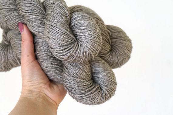 Undyed merino wool, silk and yak wool yarn, 100 g per skein, DK weight, perfect yarn for knitting or dyeing, soft natural knitting yarn