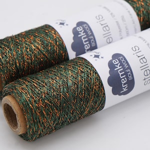 Glitter yarn Metallic yarn Kremke STELLARIS Sparkle yarn Gold yarn Silver yarn Lace yarn Shimmering yarn Glitter thread Knitting yarn