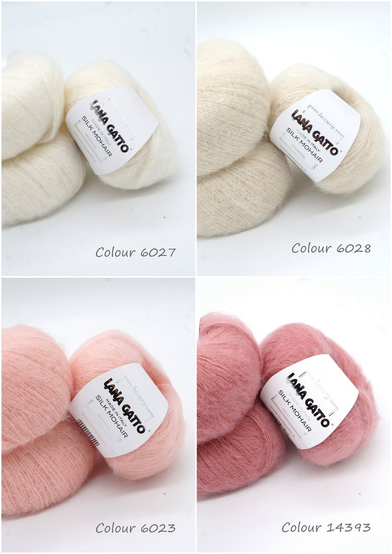 Super soft mohair silk yarn Italy yarn Lana Gatto Silk Mohair Yarn