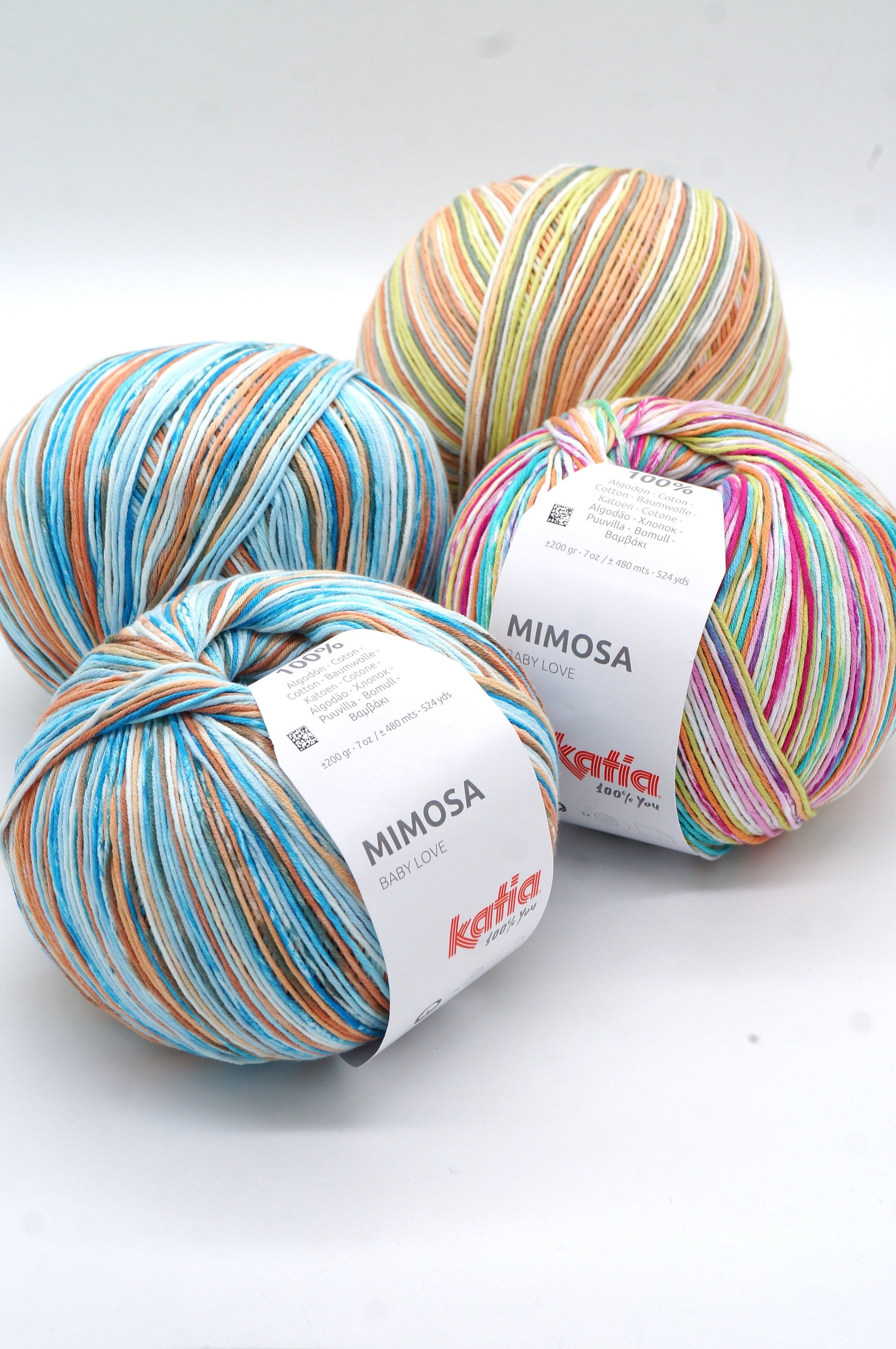 Cotton Yarn Katia Mimosa Knitting Yarn Crochet Yarn Stunning Colour Range  Large Balls 200 G 480 M -  Norway