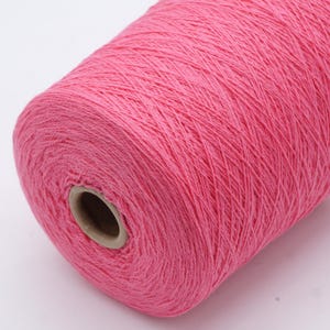 Merino cashmere yarn on cone Knitting yarn from Italy extra soft merino wool and cashmere yarn, pink colour, 2/15 Nm, 500 g on cone